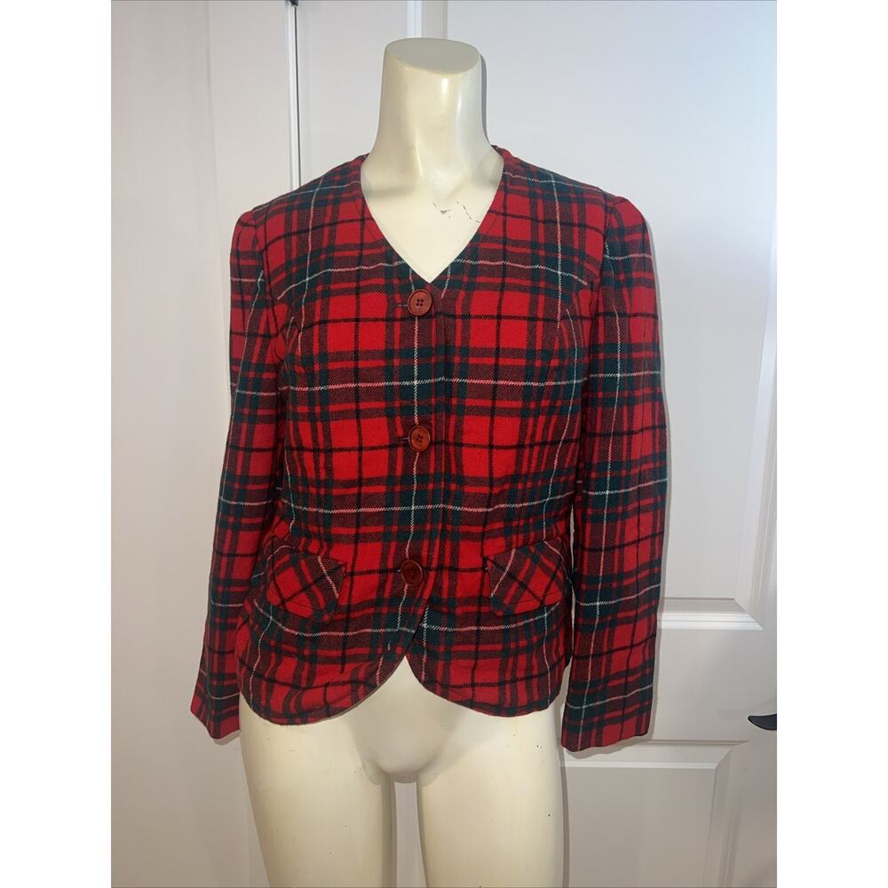 Young Pendleton Tartan Cardigan Blazer